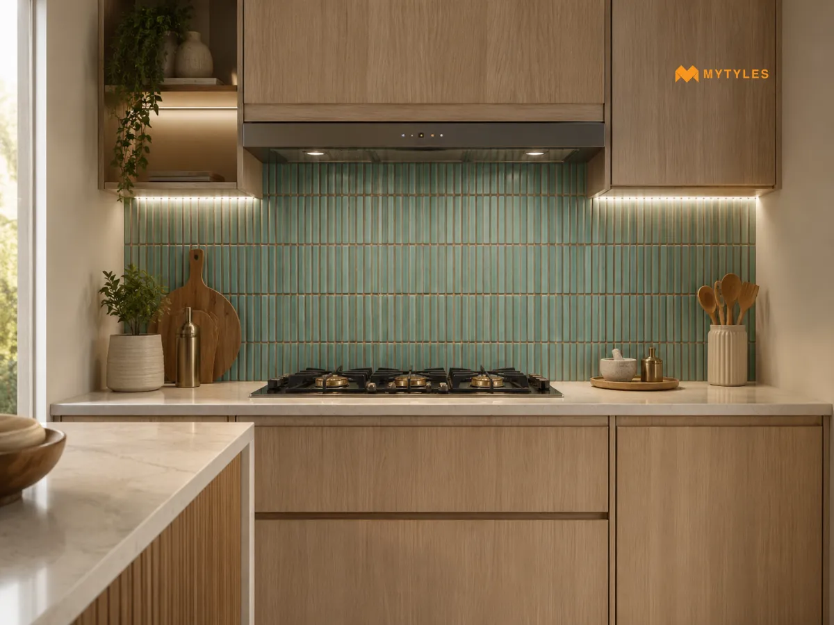 Green KitKat Tiles for an Accent Backsplash